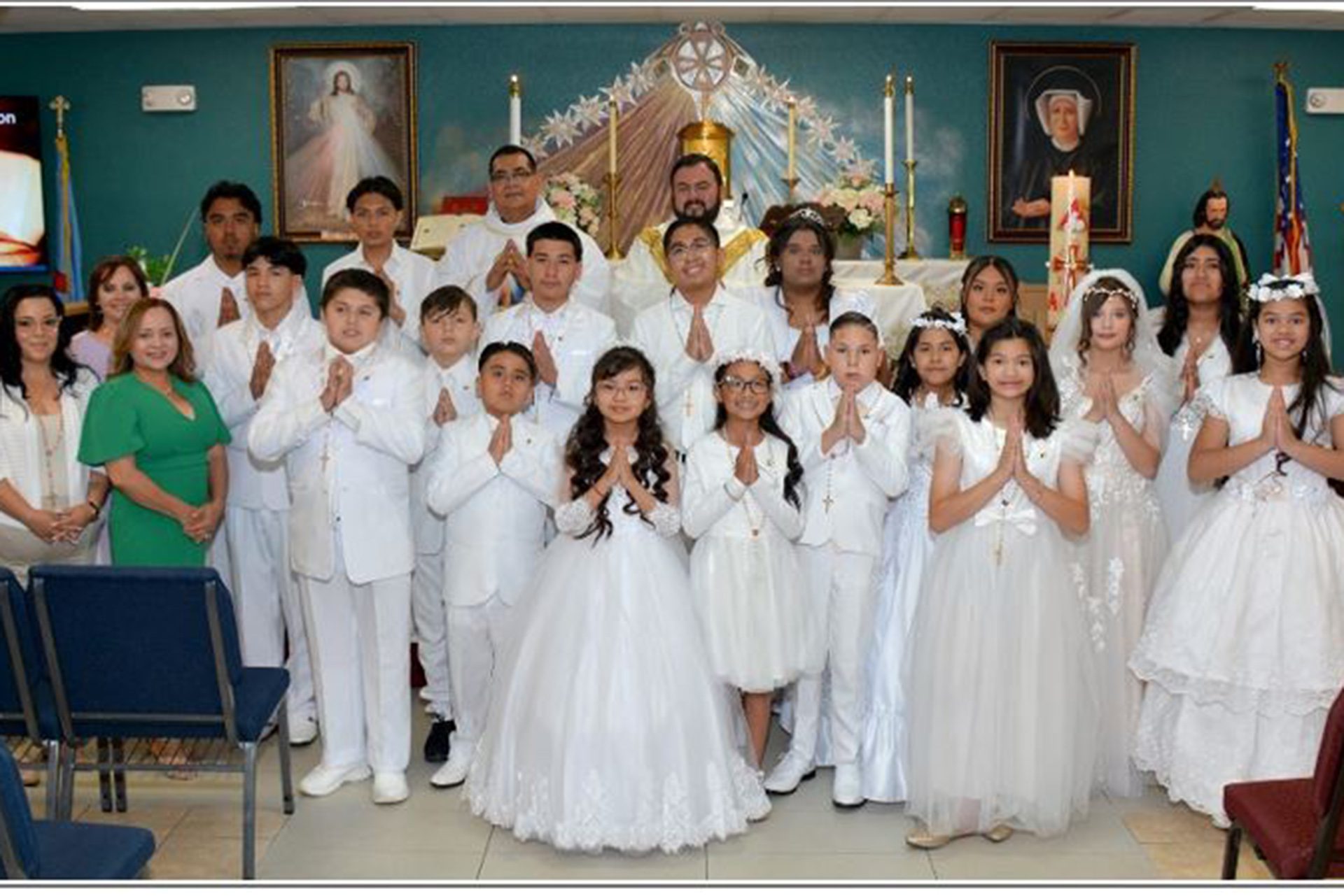 family holding hands in prayer for peace